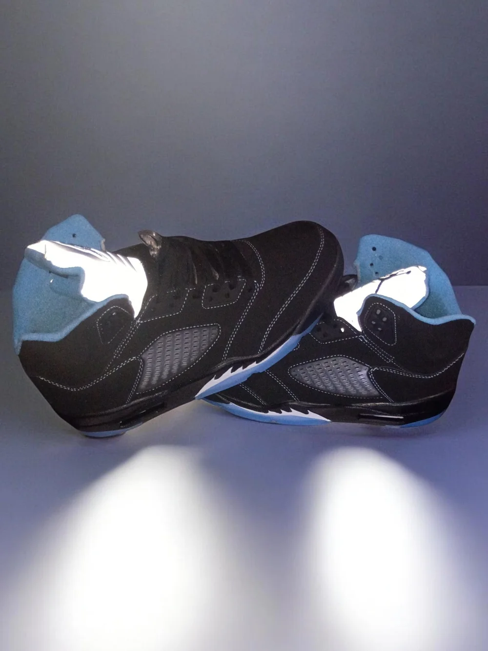 Jordan Men’s Athletic Shoes Black with Blue Accents